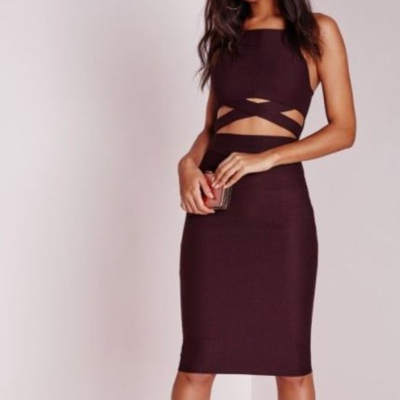 Missguided Dresses & Skirts - Missguided | Purple Cut-Out Midi Bodycon Dress